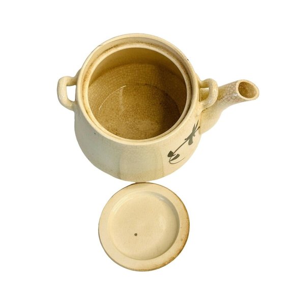 Vintage Japanese Teapot Hand Painted Flowers 4" Tall Very Old - Picture 4 of 7